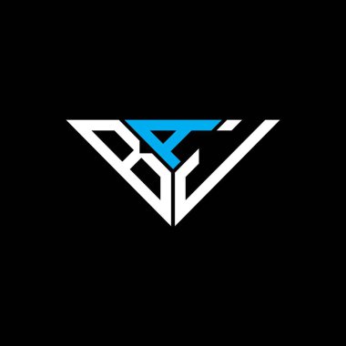 BAJ harfli yaratıcı logo vektör grafik, BAJ basit ve modern logo üçgen şeklinde..