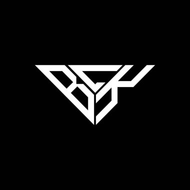 BCK harf logosu yaratıcı tasarım vektör grafik, BCK basit ve modern logo üçgen şeklinde.