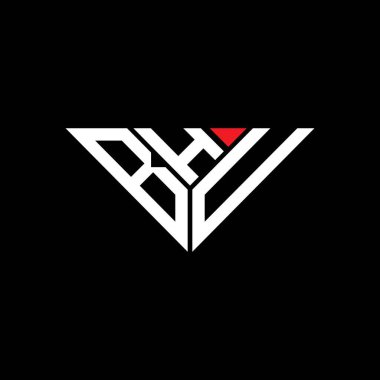 BHU harf logosu yaratıcı tasarımı vektör grafik, BHU basit ve modern logo üçgen şeklinde.