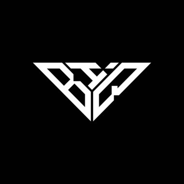 BIQ harfli yaratıcı logo vektör grafik, BIQ basit ve modern logo üçgen şeklinde.