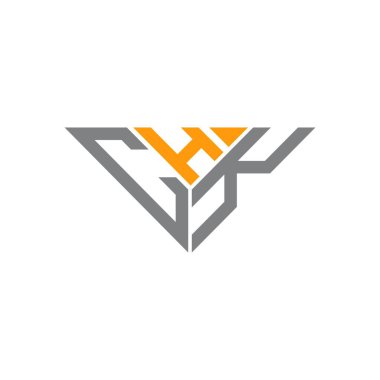 CHK harf logosu yaratıcı tasarımı vektör grafiği, CHK basit ve modern logosu üçgen şeklinde.
