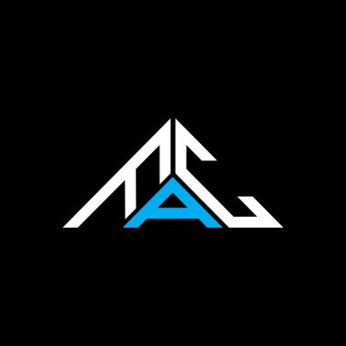 FAC harf logosu tasarımı vektör grafik, FAC basit ve modern logo üçgen şeklinde.