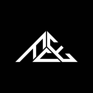 FCE harf logosu yaratıcı tasarım vektör grafik, FCE basit ve modern logo üçgen şeklinde.