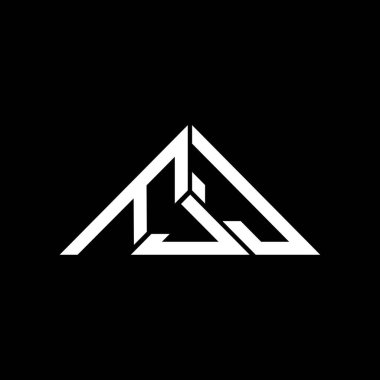 FJJ harf logosu yaratıcı tasarım vektör grafik, FJJ basit ve modern logo üçgen şeklinde.