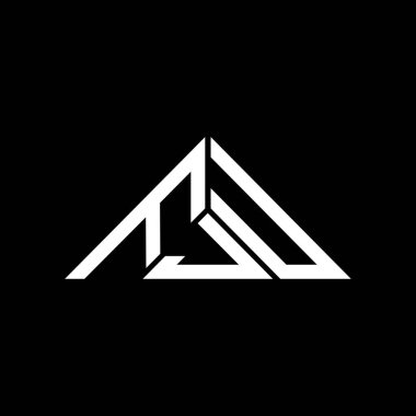 FJU harf logosu yaratıcı tasarım vektör grafik, FJU basit ve modern logo üçgen şeklinde.