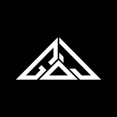 GOJ harfi yaratıcı logo tasarımı vektör grafik, GOJ basit ve modern logo üçgen şeklinde.