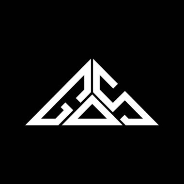 GOS harfi yaratıcı logo tasarımı vektör grafik, GOS basit ve modern logo üçgen şeklinde.
