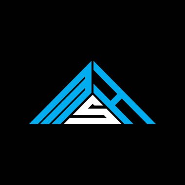 MSH harf logosu yaratıcı tasarım vektör grafik, MSH basit ve modern logo üçgen şeklinde.