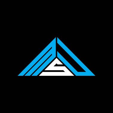 MSU harfi yaratıcı logosu vektör grafiği, basit ve modern üçgen logosu olan MSU.