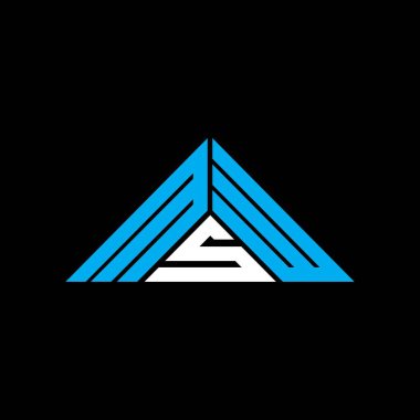 MSW harf logosu yaratıcı tasarımı vektör grafik, MSW basit ve modern logo üçgen şeklinde.