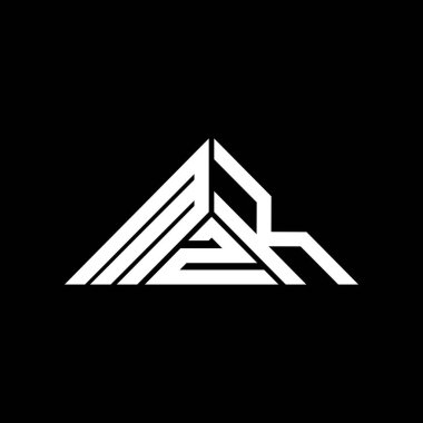 MZK harf logosu yaratıcı tasarımı vektör grafik, MZK basit ve modern logo üçgen şeklinde.