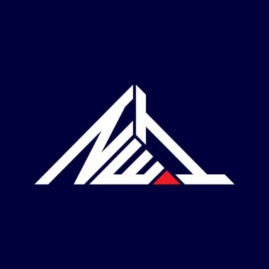 NWI harf logosu yaratıcı tasarımı vektör grafik, NWI basit ve modern logo üçgen şeklinde.