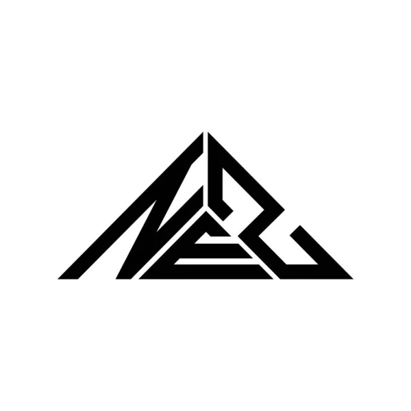 ベクトルグラフィック Nez三角形のシンプルでモダンなロゴとNezの手紙のロゴの創造的なデザイン — ストックベクタ