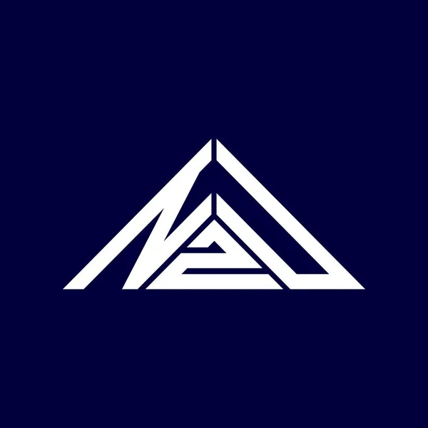 三角形の形でベクトルグラフィック NzuシンプルかつモダンなロゴとNzuの文字のロゴの創造的なデザイン — ストックベクタ