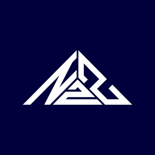 Nzz文字のロゴベクトルグラフィック Nzzシンプルで三角形の形で現代的なロゴと創造的なデザイン — ストックベクタ
