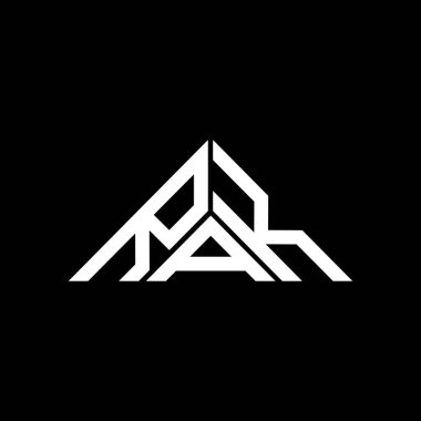 RAK harf logosu yaratıcı tasarım vektör grafik, RAK basit ve modern logo üçgen şeklinde.