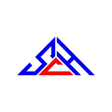 SCH harf logosu yaratıcı tasarımı vektör grafik, SCH basit ve modern logo üçgen şeklinde.