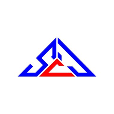 SCJ harfli yaratıcı logo vektör grafik, SCJ basit ve modern logo üçgen şeklinde.