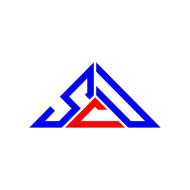 SCU harf logosu yaratıcı tasarımı vektör grafik, SCU basit ve modern logo üçgen şeklinde.