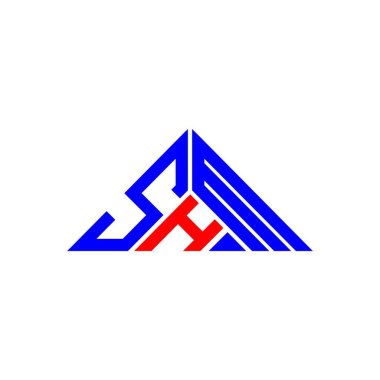 SHM harf logosu yaratıcı tasarım vektör grafik, SHM basit ve modern logo üçgen şeklinde.