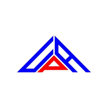 UPA harfi yaratıcı logosu vektör grafiği, UPA basit ve modern logosu üçgen şeklinde.