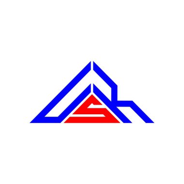 USK harf logosu yaratıcı tasarım vektör grafik, USK basit ve modern logo üçgen şeklinde.