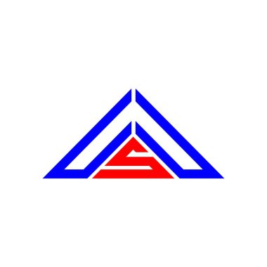 USU harf logosu tasarımı vektör grafik, USU basit ve modern logo üçgen şeklinde.