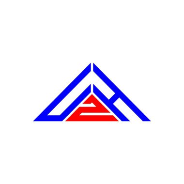 UZH harf logosu yaratıcı tasarım vektör grafik, UZH basit ve modern logo üçgen şeklinde.