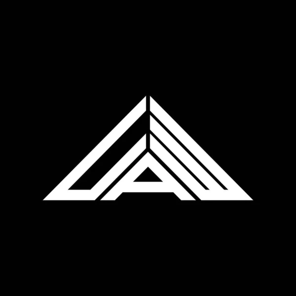 Uaw文字のロゴベクトルグラフィックと創造的なデザイン 三角形の形でUawシンプルかつモダンなロゴ — ストックベクタ