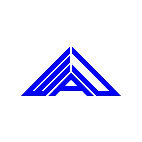 Wau字母标志创意设计与矢量图形 Wau简单现代的三角形标志 — 图库矢量图片