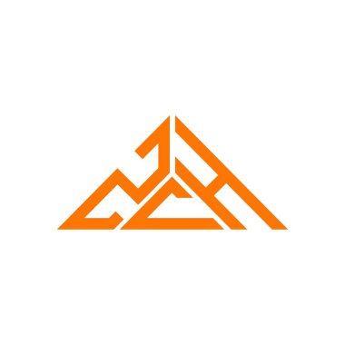 ZCH harfli yaratıcı logo vektör grafik, ZCH basit ve modern logo üçgen şeklinde.