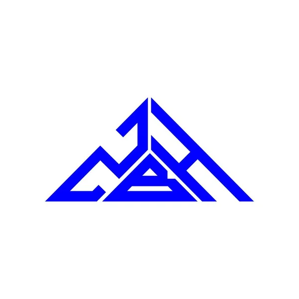 Zbh文字のロゴベクトルグラフィックと創造的なデザイン 三角形の形でシンプルでモダンなロゴZbh — ストックベクタ