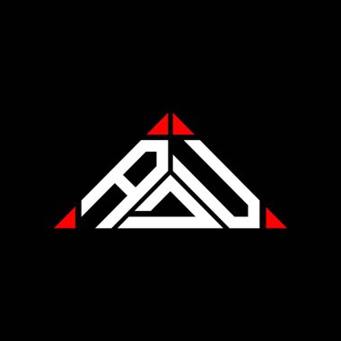 ADU letter logo creative design with vector graphic, ADU simple and modern logo in triangle shape.