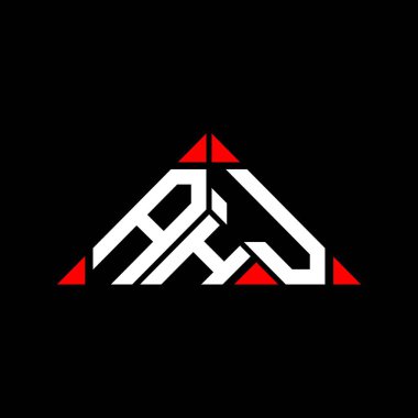 AHJ letter logo creative design with vector graphic, AHJ simple and modern logo in triangle shape.