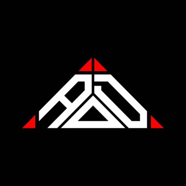 AOD harf logosu yaratıcı tasarım vektör grafik, AOD basit ve modern logo üçgen şeklinde.
