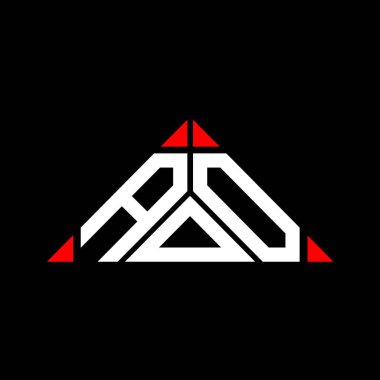 AOO harfi yaratıcı logosu vektör grafik, AOO basit ve modern logo üçgen şeklinde.
