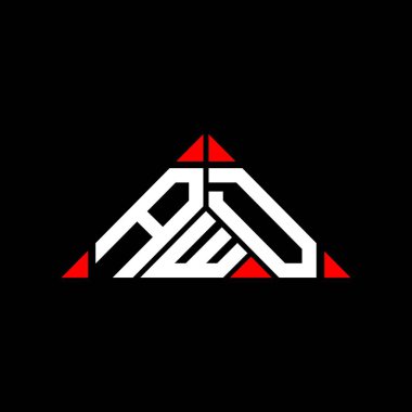 AWD letter logo creative design with vector graphic, AWD simple and modern logo in triangle shape.