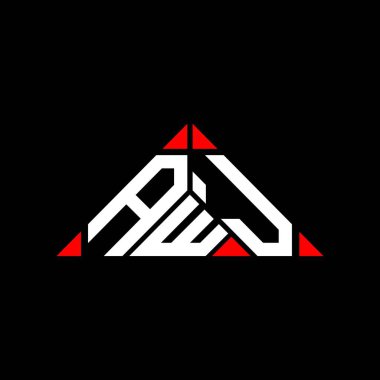 AWJ letter logo creative design with vector graphic, AWJ simple and modern logo in triangle shape.