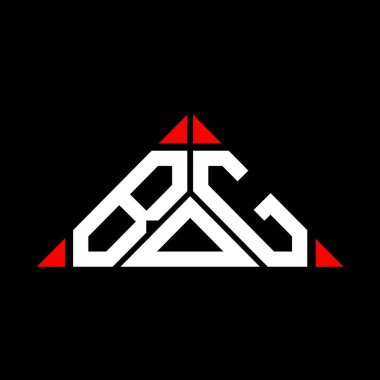 BOG harfi yaratıcı logosu vektör grafik, BOG basit ve modern logosu üçgen şeklinde..