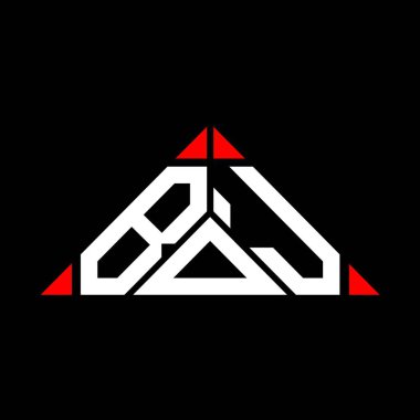 BOJ harfi yaratıcı logo tasarımı vektör grafik, BOJ basit ve modern logo üçgen şeklinde.