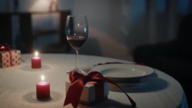 Valentines day table of a Restaurant with candle