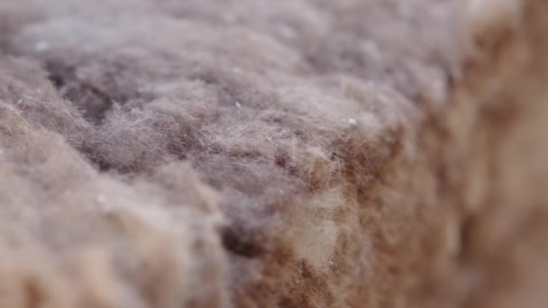 Lã de rocha material de isolamento térmico e acústico para construção — Vídeo de Stock