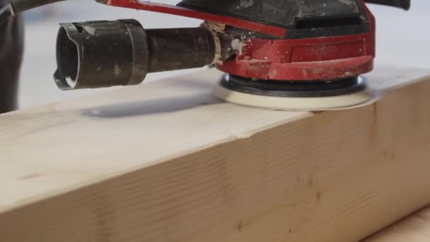 建筑木材业中的圆砂机砂材 — 图库视频影像
