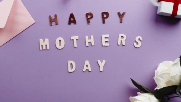 Fioletowy Dzień Matki fioletowe tło — Wideo stockowe