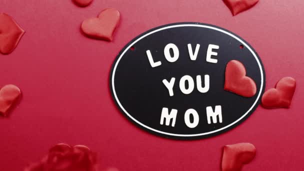 Love you mom background with flower for mothers day — стоковое видео