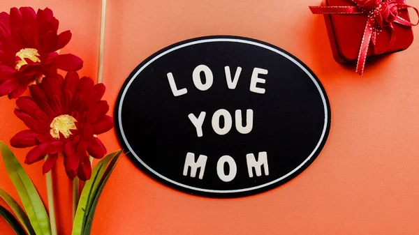 Elsker deg mamma bakgrunn med blomst til mødredag – stockfoto