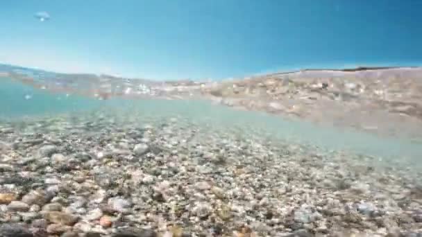 Kalme Zeegolven Sicilië Slow Motion Schieten — Stockvideo