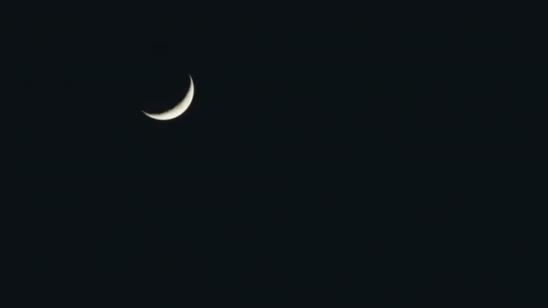 Luna Noche Con Joroba Hacia Oeste Lapso Tiempo Disparar — Vídeos de Stock
