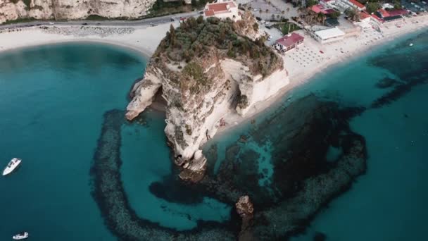 Pohled Tropeu Vesnici Středozemním Moři Itálii Létě Letecký Záběr — Stock video
