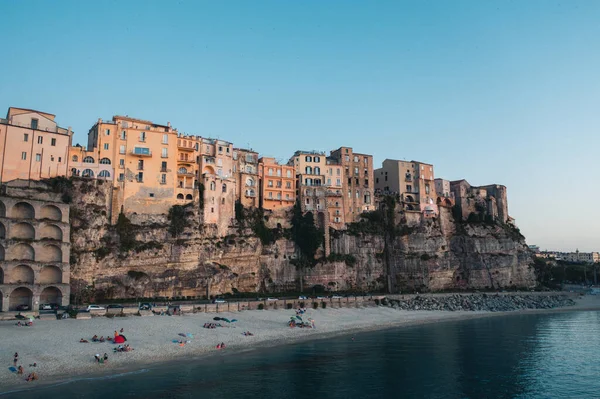 Akdeniz Kıyısındaki Calabria Daki Tropea Şehri Hava Atışı — Stok fotoğraf